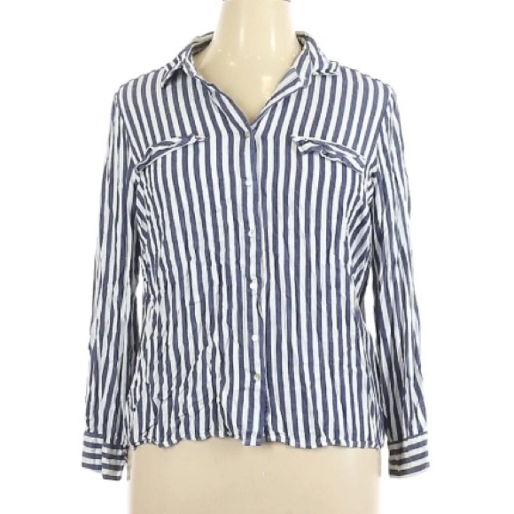 Alexander Jordan Blue Striped Button Down Shirt